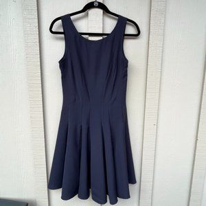 Theory Navy Blue Fit & Flare Dress